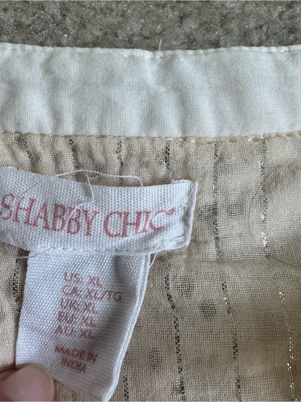 Women’s Shabby Chic Cream Eyelet Lace Blouse Top Boho Cottagecore XL - Picture 6 of 11